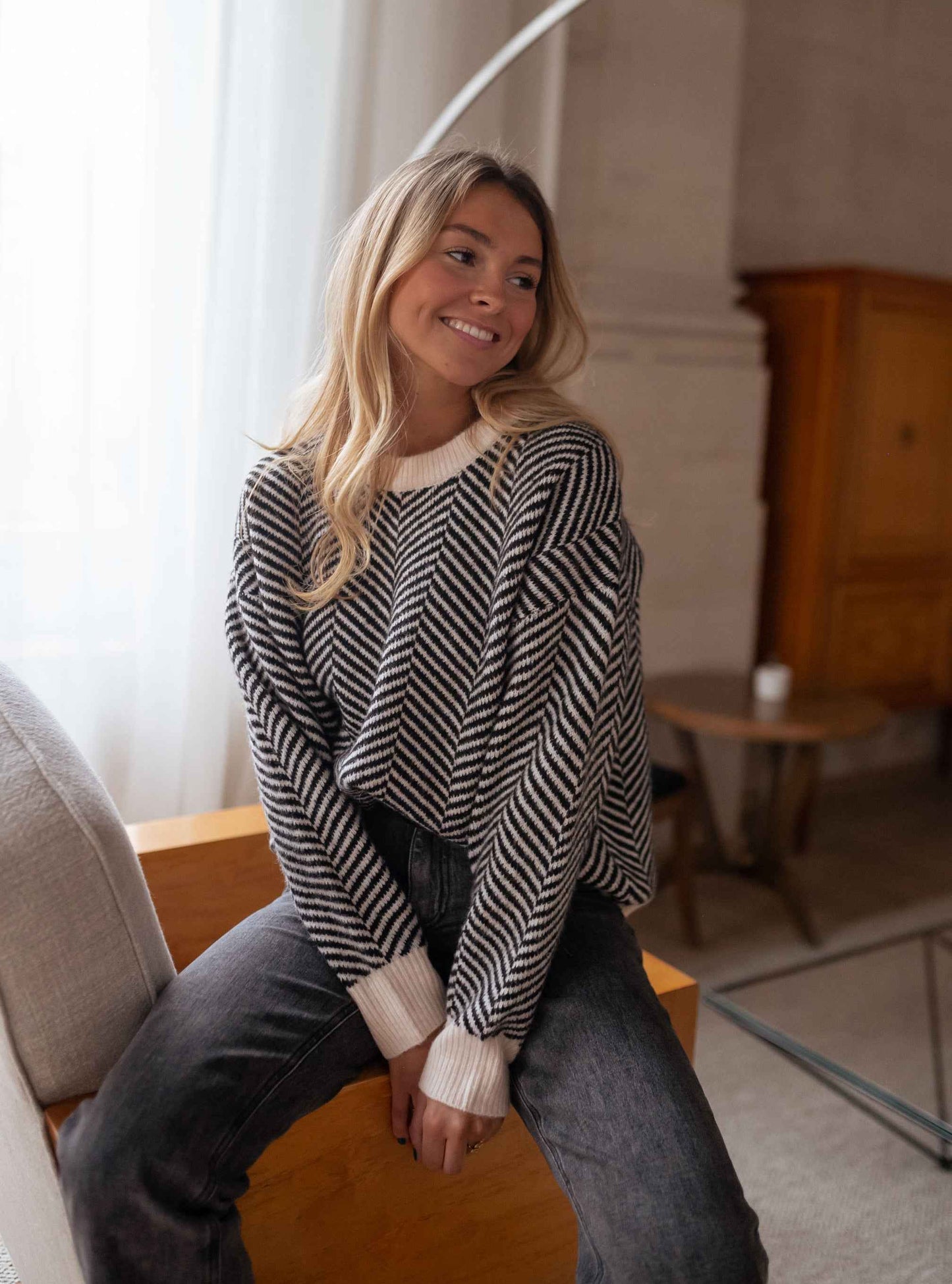 LENYA | Gemusterter Strickpullover