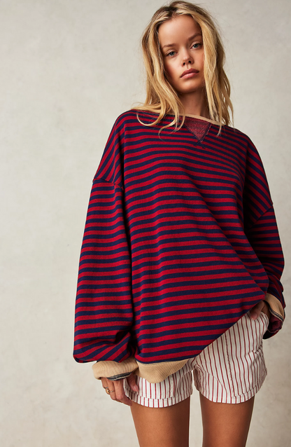 MANA | Gestreifter Oversize-Pullover