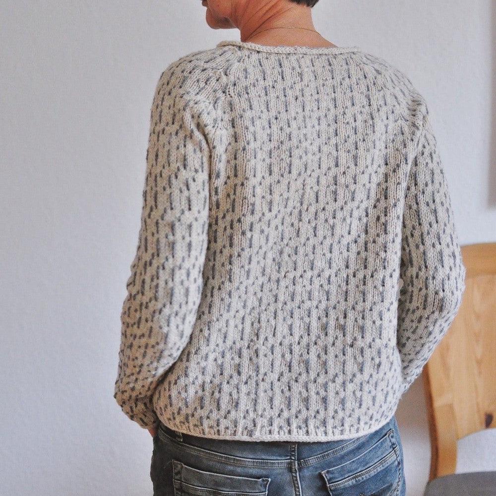 HANNELORE | Grauer Pullover mit weitem Ausschnitt