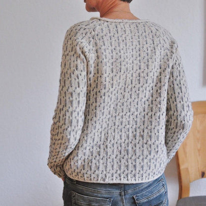 HANNELORE | Grauer Pullover mit weitem Ausschnitt