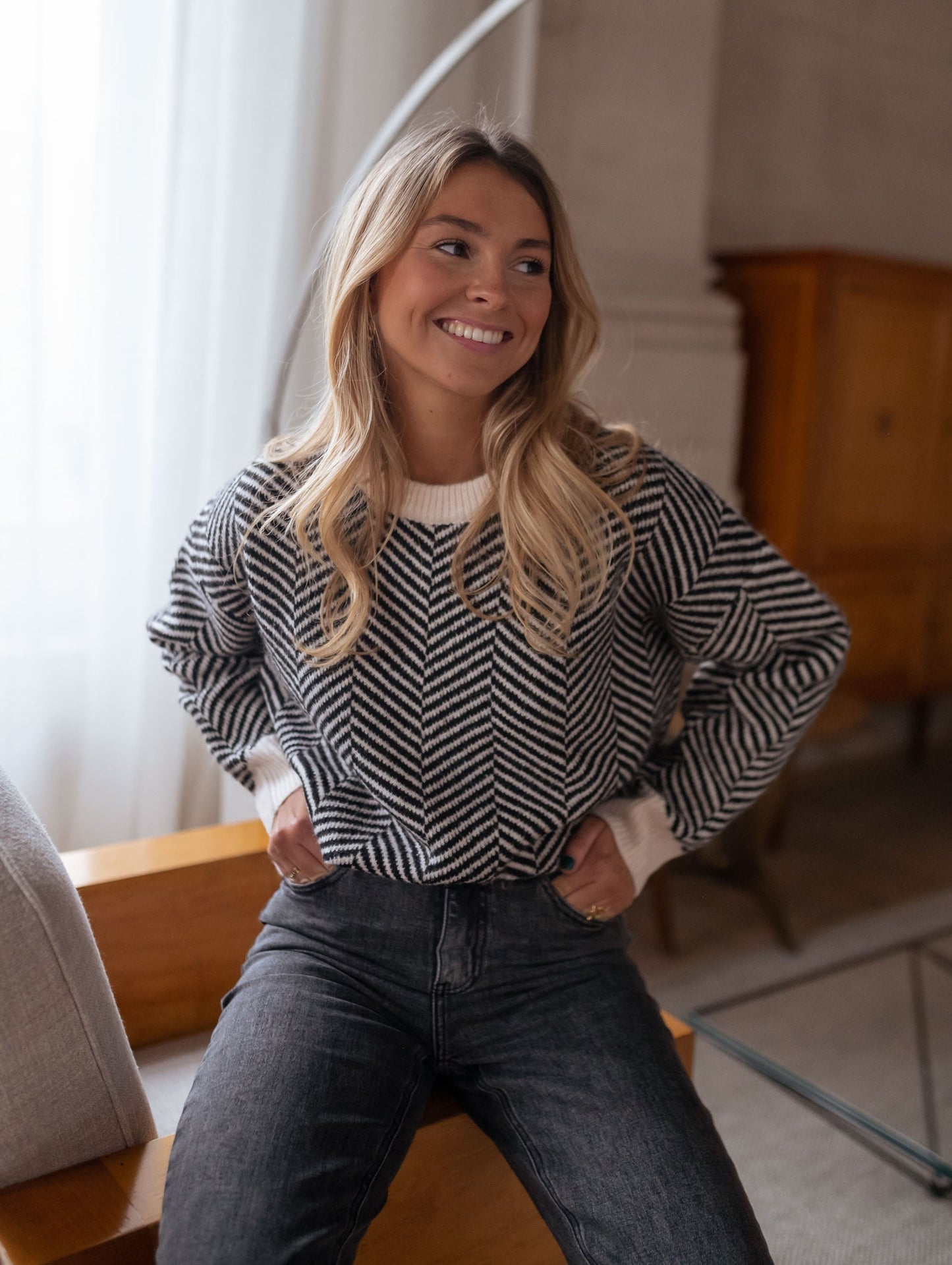 LENYA | Gemusterter Strickpullover