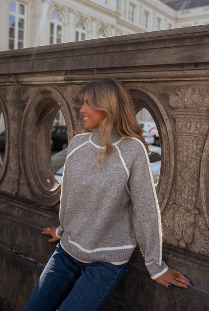 AMELIE | Grauer Strickpullover