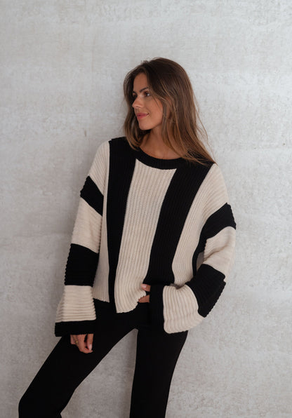 MELINA | Gestreifter Strickpullover
