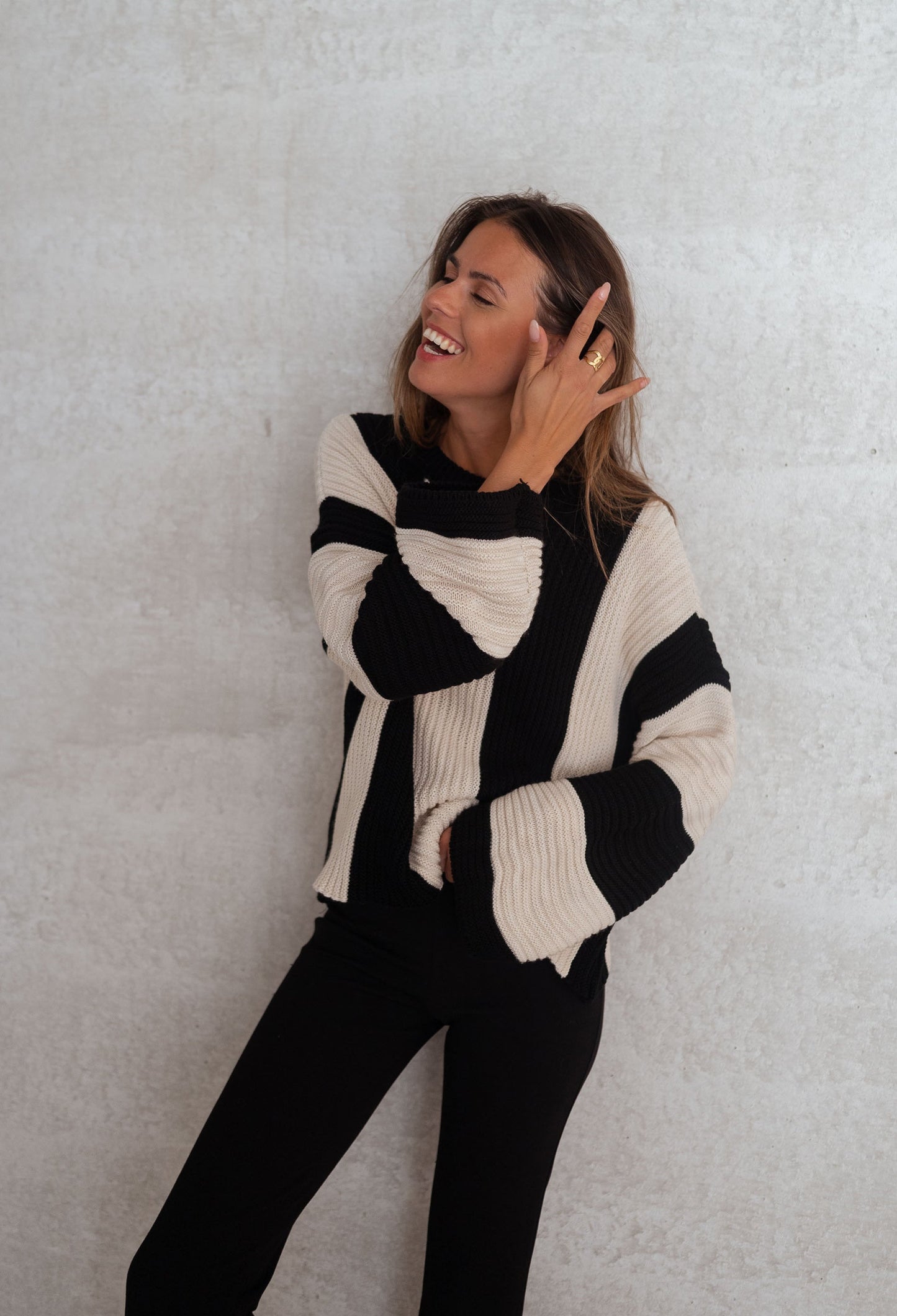 MELINA | Gestreifter Strickpullover