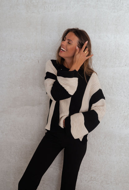 MELINA | Gestreifter Strickpullover