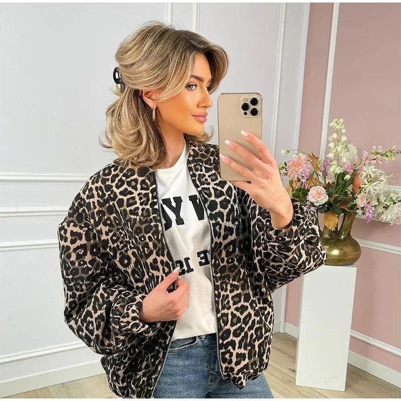JASMIN | Leopard Bomberjacke