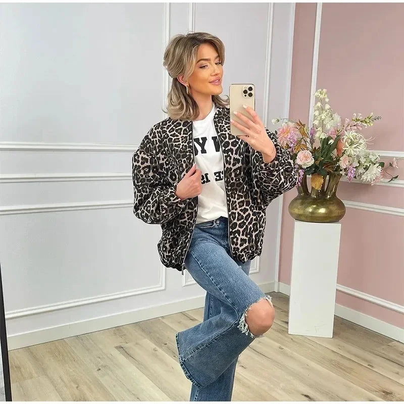 JASMIN | Leopard Bomberjacke