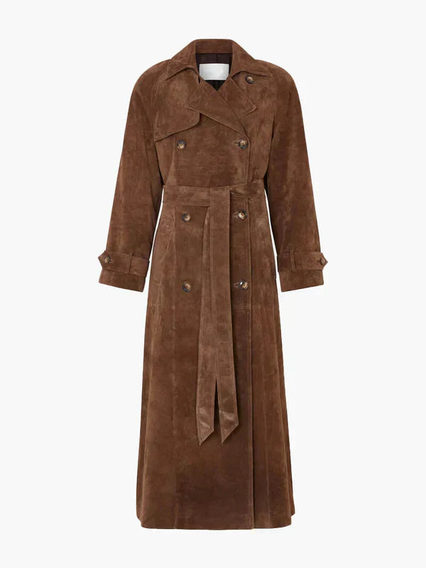 VERONIKA | Eleganter Wildleder Trenchcoat