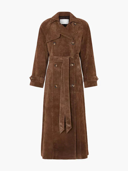 VERONIKA | Eleganter Wildleder Trenchcoat