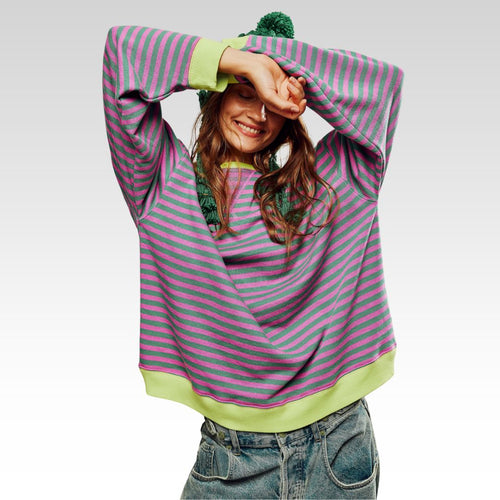 MANA | Gestreifter Oversize-Pullover