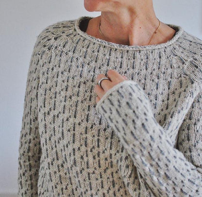 HANNELORE | Grauer Pullover mit weitem Ausschnitt